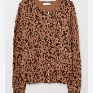 H&M Brown Leopard Print Cardigan